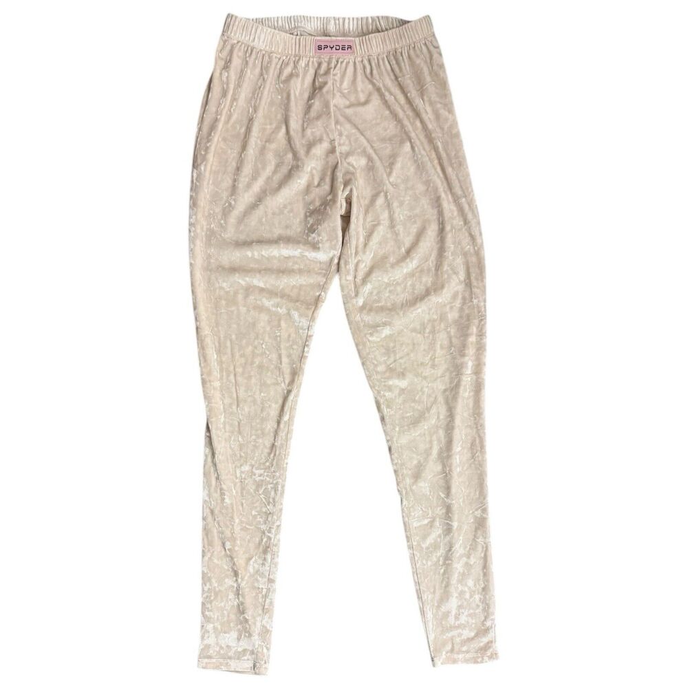 Spyder White Crushed Velvet Pull On Tapered Leg Pants Women’s Size Small